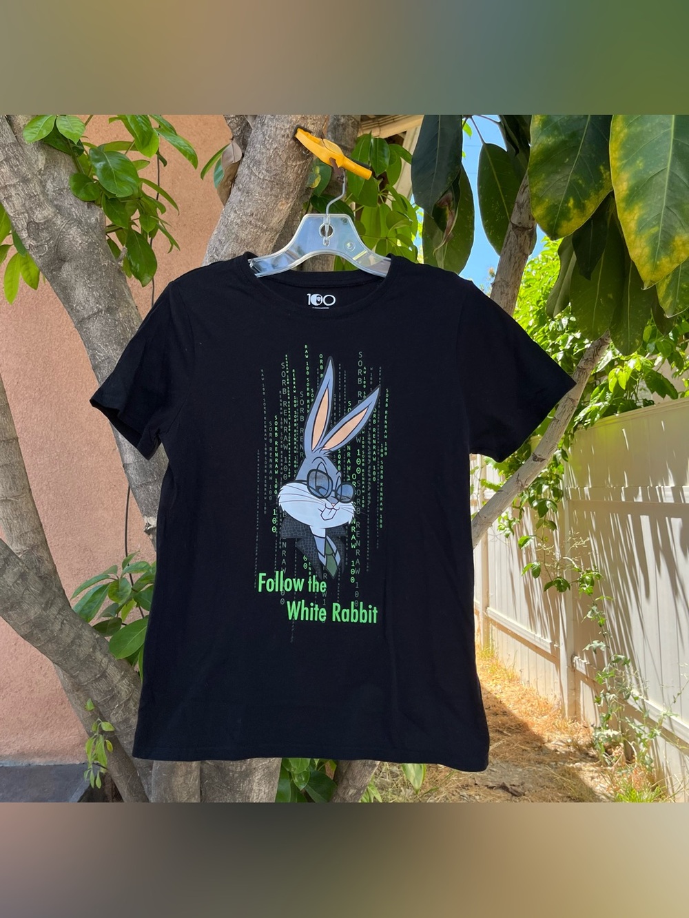 Warner Brothers Bugs Bunny X The Matrix Graphic ,“ Follow the White Rabbit”  Tee